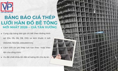 Bảng Báo Giá Thép Lưới Hàn Đổ Bê Tông Mới Nhất 2026 – Giá Tận Xưởng
