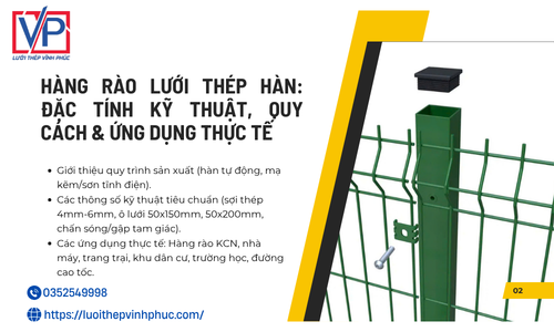 Hàng Rào Lưới Thép Hàn: Đặc Tính Kỹ Thuật, Quy Cách & Ứng Dụng Thực Tế