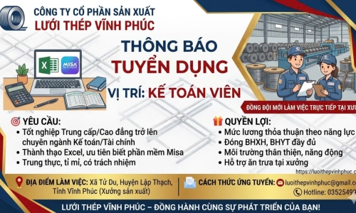TUYỂN DỤNG VỊ TRÍ: NHÂN VIÊN KẾ TOÁN