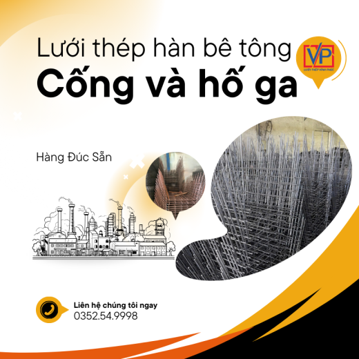 Lưới thép - Thép kéo nguội cho Bê Tông Đúc Sẵn cho cống và hố ga