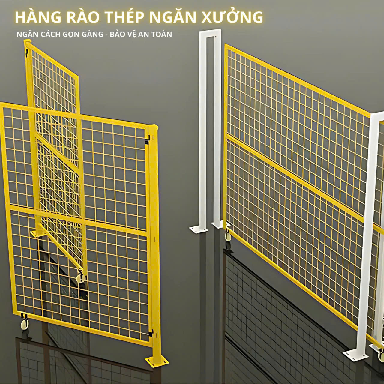 Hàng rào lưới thép ngăn kho.